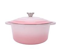 TIKATARER Marmite de Four en Fonte avec Revêtement émaillé avec Couvercle à Circulation Automatique, Batterie de Cuisine Antiadhésive Robuste pour Braiser, Ragoût, Rôtir, Sauter (26CM)