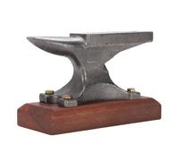 TIKATARER Mini Enclume à Corne Unique pour la Fabrication de Bijoux, Enclume en Acier moulé avec Base en Bois, Trou Traversant de 9 Mm, Bloc d'établi de Forge de Forgeron, Outil d'orfèvrerie pour