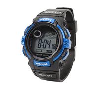 TIKATARER Montre de Sport Numérique LCD, Montre électronique à Fonction Lumineuse, de Rapport d'heure d'alarme avec Système 12/24 Heures, Idéale pour Les Activités de Plein Air des Hommes et des