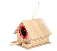 TIKATARER Nichoir à Oiseaux en Pin Durable à Suspendre pour Station d'alimentation de Jardin Extérieur, Halte de Repos en Bois de Paulownia avec Cordon Solide, Rouge Bleu Vert (Rouge)