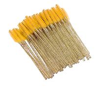 TIKATARER Paquet de 50 Brosses à Cils Jetables, Baguettes de Mascara Multicolores pour Professionnels, Outils de Toilettage des Sourcils de Taille Voyage |Applicateur en Nylon à Conception en (YELLOW)