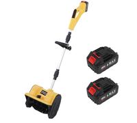 TIKATARER Pelle à Neige sans Fil de 11 Pouces de Largeur, 2 Batteries Rechargeables, Souffleur électrique Pliable, Poussoir Portatif avec Plaque Directionnelle à Double Tarière (Prise UE)