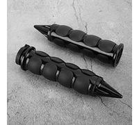 TIKATARER Poiglettes de Moto, Poignées de Guidon Rubber en Aluminium Noir 2pcs 25 Mm 1 Po