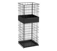 TIKATARER Porte-Parapluie, Porte-Parapluie Géométrique en Métal avec Bac d'égouttement, Organisateur de Support de Rangement pour en Canne Autoportant carré, Idéal pour l'entrée, 19,7 X 7,1 X,1