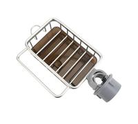 TIKATARER Rack à Vaisselle, épaissis de Support d'éponge Multifonction Aluminium Aluminium Caddy avec Crochet de Tige Suspendue et Plateau de Vidange laissé sur l'évier. (SILVER)