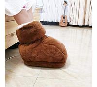 TIKATARER Réchauffeur chauffé au Pied, Chauffage de Chaussures en Peluche pour le Pied, Confortable Microfibre Wool Foot Warmer avec Position d'interrupteur d'éclairage, Arrêt Automatique, (GREY)