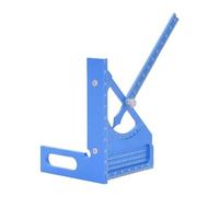 TIKATARER Règle Carrée de Mesure Multi-angle 3D pour le Travail du Bois, Rapporteur Métrique de Charpentier en Alliage d'aluminium avec Multifonction Réglable, Mini Règle Carrée pour Outils de (BLUE)