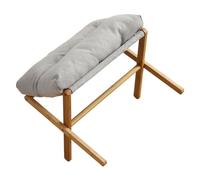 TIKATARER Repose-Pieds Pliable en X Leg, Coussin Doux, Repose-Pieds Moderne pour Salon, Chambre à Coucher et Bureau, Petit Tabouret au Design Minimaliste avec Velours Durable (Grey)