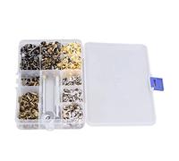 TIKATARER Rivets en Cuir, Rivets à Double Capuchon en Cuir Artisanat Metal Tubulaires Métals 360pcs Kit de à Double Capuche 6 Mm 8 Mm + Punch File
