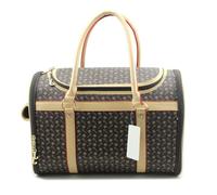 TIKATARER Sac de Transport de Luxe pour Animaux de Compagnie en Cuir PU, Sac de Transport pour Chien, Respirant et Pliable, 42 X 23 X 30 Cm, avec Panneaux en, Coussinet Amovible pour (Café)