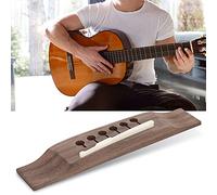 TIKATARER Selle d'écrou en Os de Pont en Palissandre, Accessoires de Guitare 6 Pièces avec Goupille de Corde, pour Pièces de Rechange de Guitare Acoustique (couleur palissandre couleur vache)