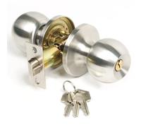TIKATARER Serrures de Porte Extérieure pour Maisons Mobiles, Portes de 25 | Acier inoxydable, loquet réglable de 60 à 70 mm, bouton à clé pour camping-cars et portes intérieures, diamètre 53 mm