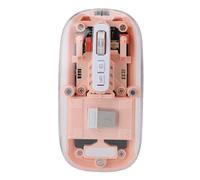 TIKATARER Souris Transparente, Clear Mouse Wireless Mouse avec Récepteur USB Souris d'ordinateur Transparent 2.4g BT1 BT2 TRI Mode USB Rechargeable pour l'ordinateur Portable (Rose)