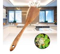 TIKATARER Spatule en Bois, Spatule en Bois à Friture Ustensile de Cuisson en Non Stick Wok Crêpe pour Cuisiner et Frite (31,5 * 7,5 cm)