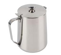 TIKATARER Tasse à café en Acier Inoxydable, Pichet à Lait avec Couvercle, Sûr et Durable, Ergonomique et Confortable Prendre en Main pour L'art du Latte (1500ML)