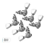 TIKATARER Tuner de Guitare, 3L3R Guitar String Tuning Chevilles de Guitare Perges avec Vis de Montage et Ferrules Silver Guitar Tuning Machines pour électriques Acoustiques Remplacement (3L3R)