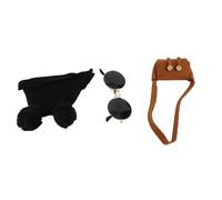 TIKATARER Vêtements en Peluche de Canard, Vêtements pour Animaux en Peluche avec Un Chapelet Noir Sac Marron Brown Loglasses en en de Canard et Accessoires pour Animaux en à la Mode