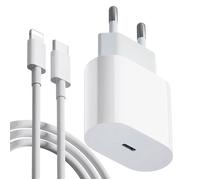 Tikawi Chargeur Rapide 25W Blanc + Câble pour iPhone 14-14 Plus-14 Pro-14 Pro Max-13-Mini-13 Pro-13 Pro Max-12-12 Pro-11-X-XS-XR-SE