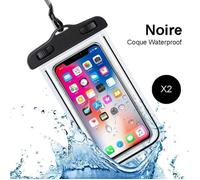 Tikawi X2 Coque Housse étanche Noire Universelle iPhone 8 Plus/X/XR/XR MAX/7/7 Plus Sony HTC Huawei Wiko Sac de Protection