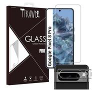 Tikawi x2 Verres trempés 9H Google Pixel 8 Pro (6.7"") [1 Ecran 1 Caméra] Haute résistance Protection Avant + Arrière [Anti-traces]