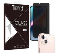 Tikawi x2 Verres trempés Anti Espion Iphone 14 (6.1') [1 Ecran + 1 Caméra] Résistance 9H Protection Avant + Arrière [Anti-traces]