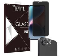 Tikawi x2 Verres trempés Anti Espion Iphone 16e (6.1"") [1 Ecran + 1 Caméra] Haute Protection Avant + Arrière [Anti-trace]