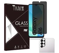 Tikawi x2 Verres trempés Anti Espion Samsung Galaxy A16 (6.7"") [1 Ecran 1 Caméra] Haute Protection Avant + Arrière [Anti-trace]