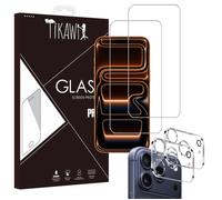 Tikawi x4 Verre trempé 9H Iphone 17 Pro Max (6.9"") [2 Ecran + 2 Caméra] Haute résistance - Protection Avant + Arrière [Anti-traces]