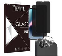 Tikawi x4 Verres trempés Anti Espion Iphone 16e (6.1"") [2 Ecran + 2 Caméra] Haute Protection Avant + Arrière [Anti-trace]
