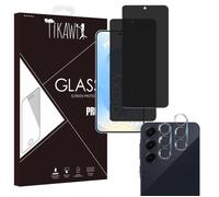 Tikawi x4 Verres trempés Anti Espion Samsung Galaxy S25 (6.2"") [2 Ecran + 2 Caméra] Haute Protection Avant + Arrière [Anti-trace]