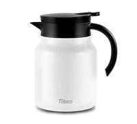 Tiken 1L Carafe Thermos Café, Double Paroi en Acier Inoxydable, Bouteille Isotherme Vide pour Boissons Chaudes et Froides