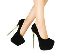 TIKENBST Talon Aiguille Talons Hauts 16CM Grande Taille Pole Dance Shoes Cosplay,Black-37