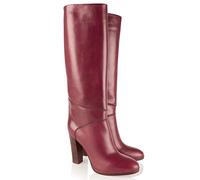 TIKENBST Talon Aiguille Talons Hauts Bottes Au Genou Bottes Hautes Talon épais Bottes De Chevalier D'automne Et D'hiver,Red-42