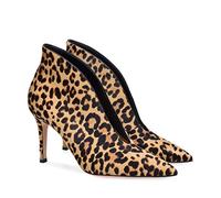 TIKENBST Talon Aiguille Talons Hauts Bout Pointu Bottines Printemps Et Automne Grande Taille Chaussures pour Femmes Personnalisées,Leopard-43