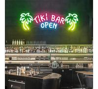 Tiki Bar Open Neon Art Signe, Tiki Bar Led Light Cadeaux personnalisés