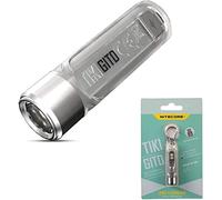 Tiki Gitd - Mini Lampe Torche ¿ Phosphorescente - Rechargeable 300 Lumen - Led Avec Lumiere Ultraviolete - Lampe De Poche - Porte-Clés Etanche Ip66 Nctikigitd Grise