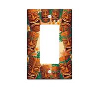 Tiki - Interrupteur à bascule unique - Fleur exotique tropicale - Feuille d'été - En plastique marron - Taille standard - Pour maison, salon, chambre à coucher, salle de bain
