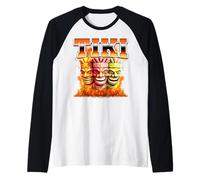 Tiki Luau Hawaï Hawaii Masque Bar Style années 90 Bootleg Manche Raglan