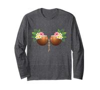 Tiki Luau Hula Soutien-Gorge hawaïen en Noix de Coco avec Poitrine en Noix de Coco Manche Longue