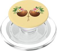 Tiki Luau Hula Soutien-Gorge hawaïen en Noix de Coco avec Poitrine en Noix de Coco PopSockets PopGrip pour MagSafe