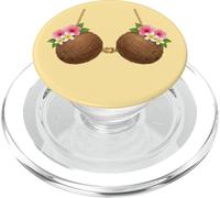 Tiki Luau Hula Soutien-Gorge hawaïen en Noix de Coco avec Poitrine en Noix de Coco PopSockets PopGrip pour MagSafe
