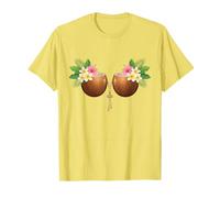 Tiki Luau Hula Soutien-Gorge hawaïen en Noix de Coco avec Poitrine en Noix de Coco T-Shirt