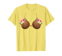 Tiki Luau Hula Soutien-Gorge hawaïen en Noix de Coco avec Poitrine en Noix de Coco T-Shirt