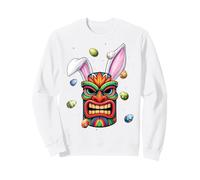 Tiki Luau Masque hawaïen Tiki Oeufs de Lapin Oreilles de Lapin Sweatshirt