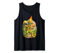 Tiki Man Funny Design Volcano Selfie Tropical Island Vibes Débardeur