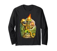 Tiki Man Funny Design Volcano Selfie Tropical Island Vibes Manche Longue