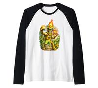 Tiki Man Funny Design Volcano Selfie Tropical Island Vibes Manche Raglan