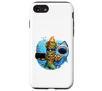 Tiki Man Shark Selfie - Funny Island Ocean Vibes Tropical Coque pour iPhone SE (2020) / 7/8