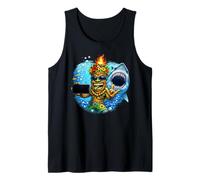 Tiki Man Shark Selfie - Funny Island Ocean Vibes Tropical Débardeur