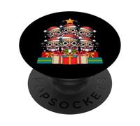 Tiki Pile Luau Masque hawaïen Tiki Arbre de Noël Chapeau de Noël PopSockets PopGrip Adhésif